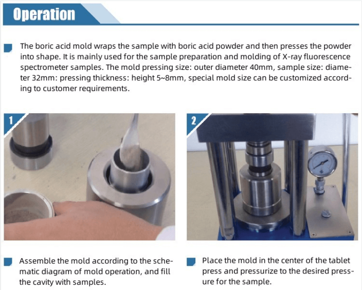 Boric Acid Pellet Press Mold